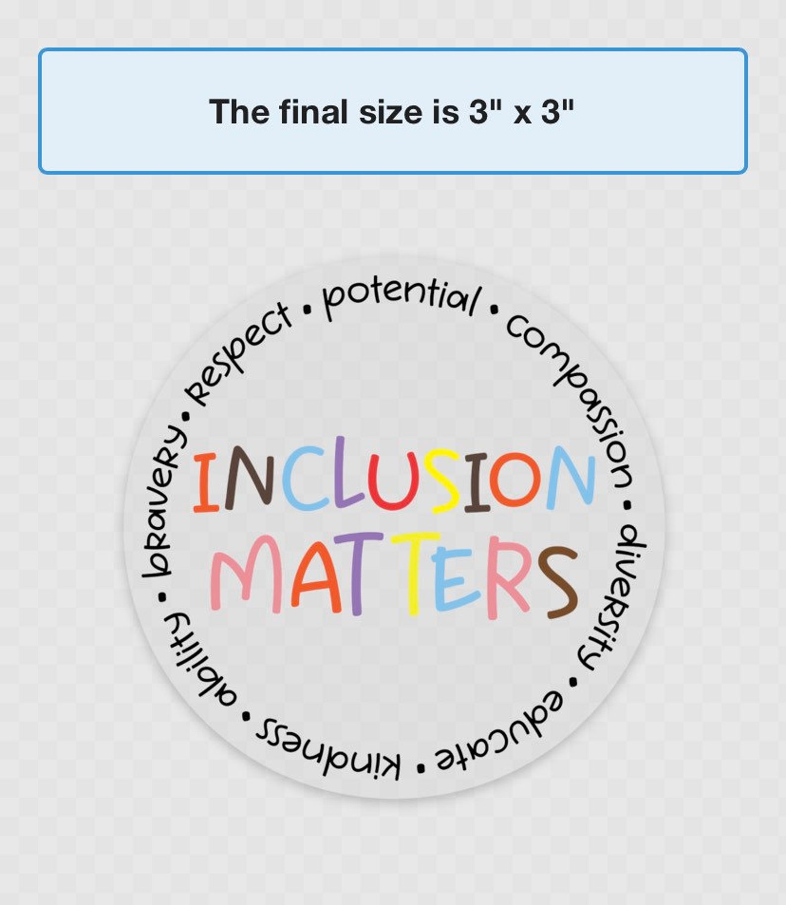 Inclusion Matters Vinyl Sticker, Weatherproof Sticker, Special ...