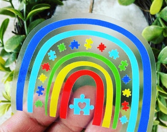 Autism Awareness Sticker, Autism Awareness Rainbow Sticker, Autism Sticker for Water Bottle, Autism Sticker for Laptop, Autism Teacher Gift