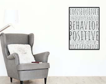 ABA Begriffe Poster Datei, Aba Therapeut Zeichen, ABA Therapie Zeichen, ABA Bürodekoration, Aba Klinik, Verhaltensanalyse