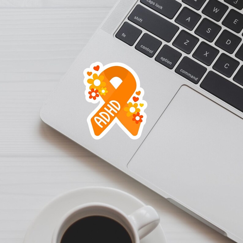 ADHD Awareness Sticker, ADHD Awareness Ribbon, Floral ADHD Sticker ...
