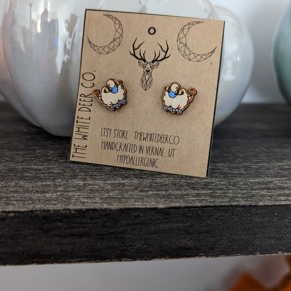 Mareep Pokemon Earrings, Electric Pokemon go jewelry, Anime Gift, Manga Cards Earring, Sheep Pocket Monster