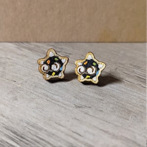 Brincos Pokémon Minior, joias Rock Pokémon go, presente de anime, brinco de cartões de mangá, monstro de bolso arco-íris