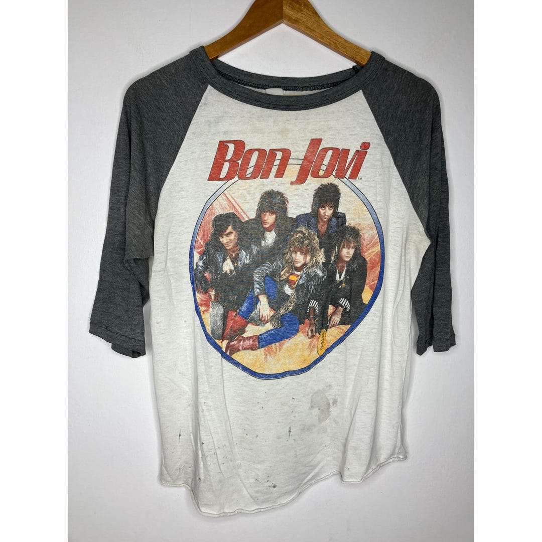 vintage-1987-bon-jovi-tour-raglan-t-shirt-men-s-medium-distressed-etsy