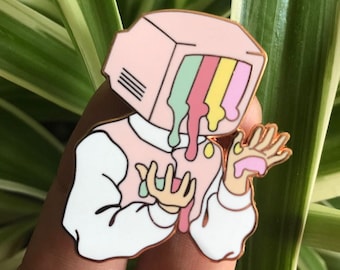 TV Head Drip Hard Enamel Pin