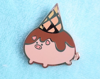 Ice Cream Pig Hard Enamel Pin