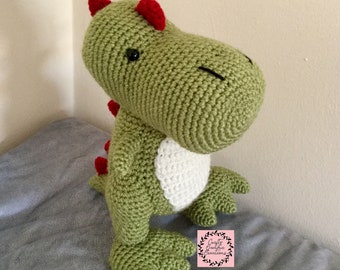 Dinosaur Gift - Stuffed Dinosaur - Amigurumi Crochet Dinosaur - Handmade Dinosaur - Childs Dinosaur Toy - Stuffed T-Rex