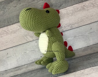 Dinosaur Gift - Stuffed Dinosaur - Amigurumi Crochet Dinosaur - Handmade Dinosaur - Childs Dinosaur Toy - Stuffed T-Rex