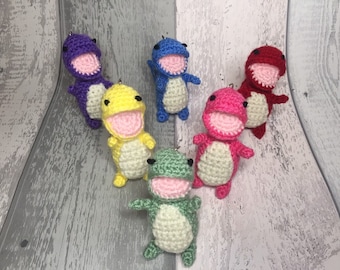 Crochet Dinosaur Keyring: Handmade T-Rex Bag Charm