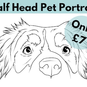 Custom Pet Half Head Portrait: Simplistic Tattoo Design (Digital File)
