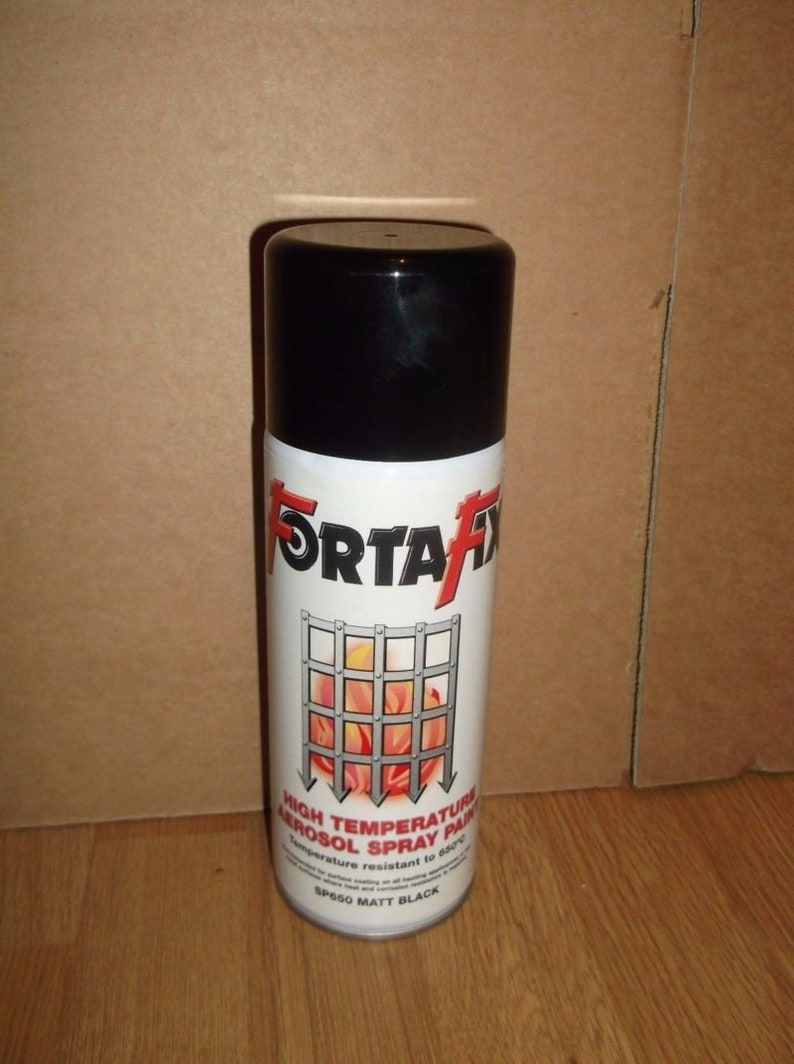 Fortafix Matt Black Stove Spray Paint Bbq Chimenea Fireplace Etsy