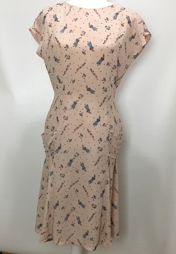 Vintage Flapper Girl Print dress