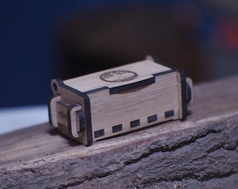 Elder Futhark, Runes, wooden box, oak tree from Ukraine