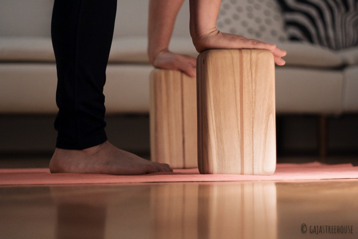 Wood yoga blocks lightweight wooden yoga bricks be stabile Etsy