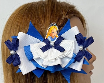 Alice in Wonderland Hair Bow | Disney Inspired Hair Bow  display picture 1