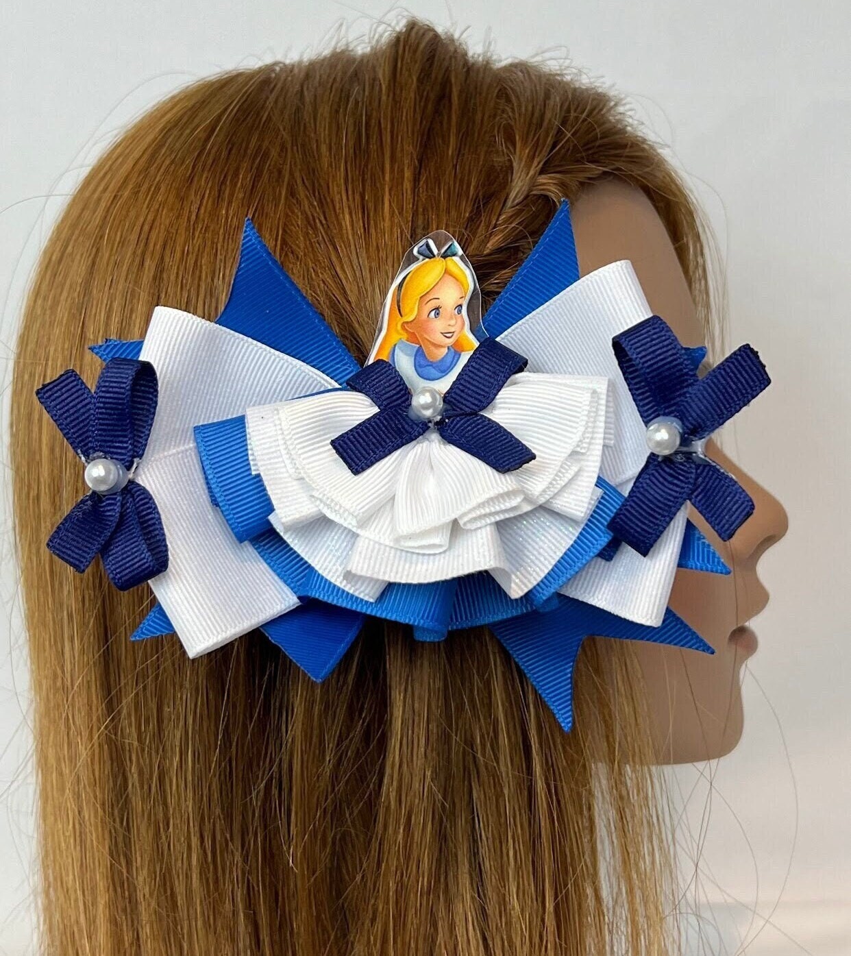New SCL alice in wonderland long bow clip barrette - A Very Merry Unbirthday Alice in Wonderland Birthday Card, Printable Unbirthday Card  main image 3