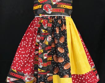Kansas City Chiefs inspired Toddler/Girls Dress - Size 18M - Girls 8