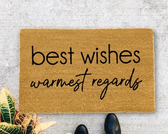 religious best wishes for new job Best Wishes, warmest regards, Closing Gift, Funny Door mat, New home gift, Wedding gift - 7