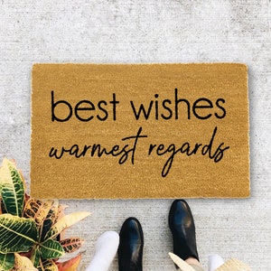 Best Wishes, warmest regards, Closing Gift, Funny Door mat, New home gift, Wedding gift - 7