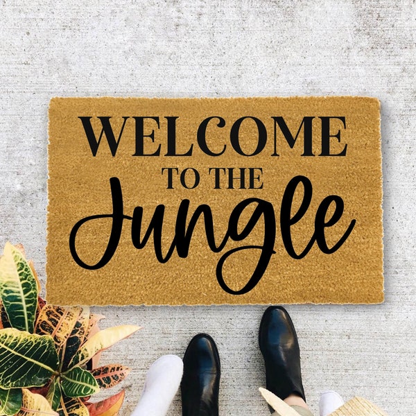 Welcome to the Jungle, Closing Gift, Funny Door mat, New home gift, Wedding gift - 153