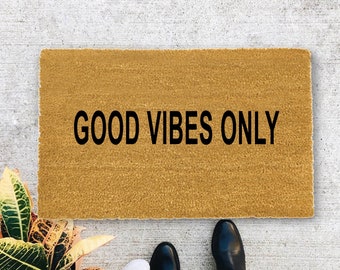 Good Vibes Only Door Mat | Etsy