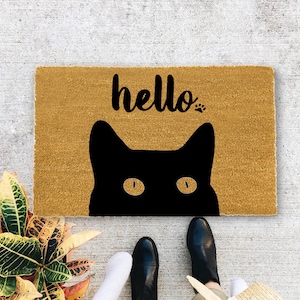 Hello cat., Closing Gift, Funny Door mat, New home gift, Wedding gift - 20
