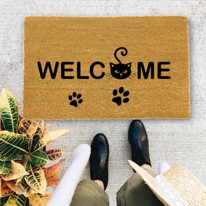 Cat Welcome door mat, Cat lover Door Mat, Doormat, I Hope You Like Cats, Funny Doormat - 33 afbeelding 4