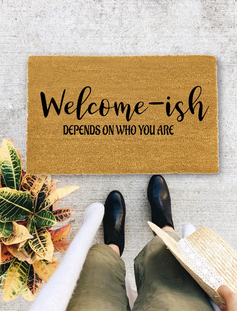 Door Mat Depends Who You Are Door Mat Etsy