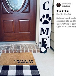 Check Ya Energy., Custom text doormat, Custom door mat, Closing Gift, Funny Door mat, New home gift, Wedding gift 4 image 5