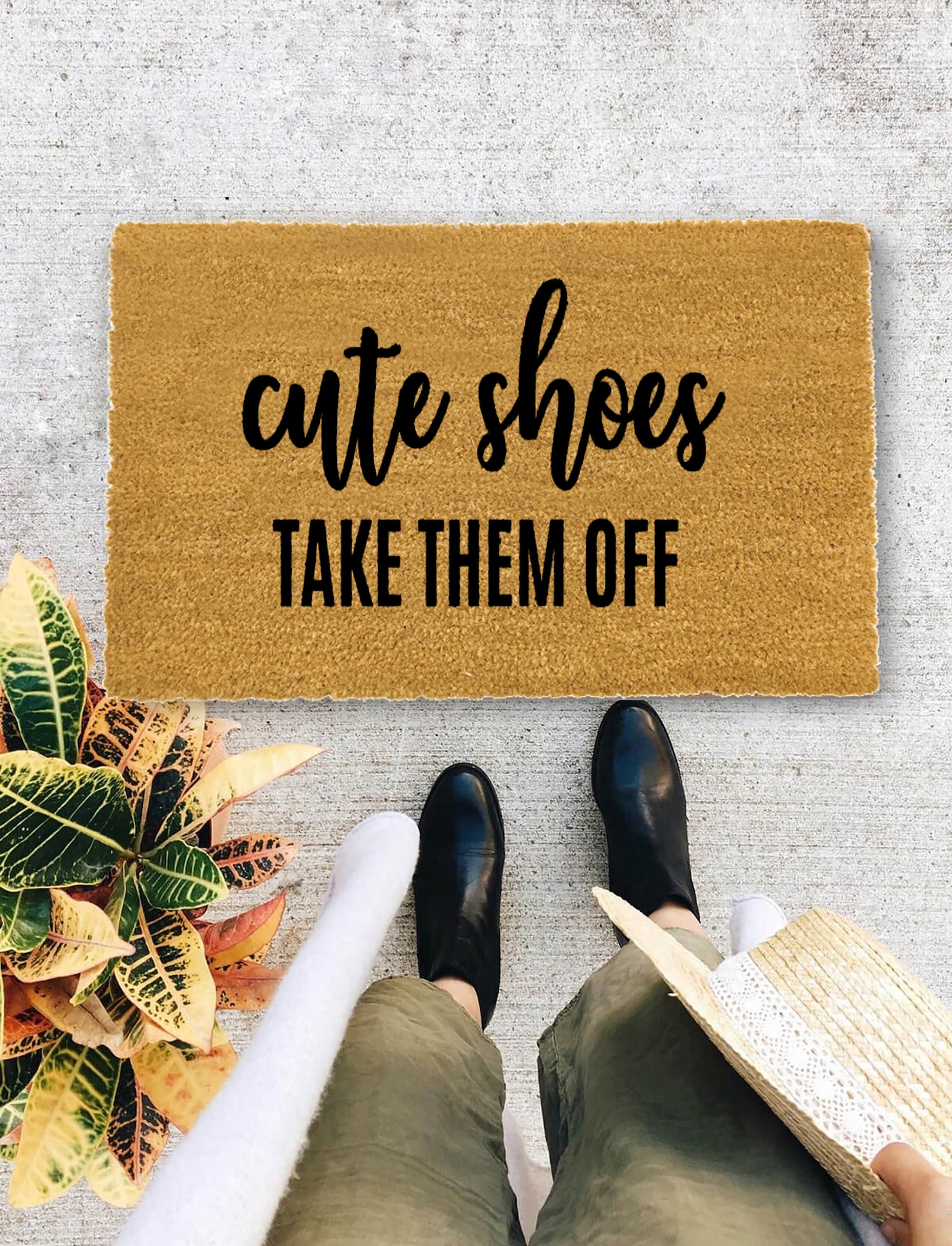 Cute Shoes. Take Them Off., Closing Gift, Funny Door Mat,