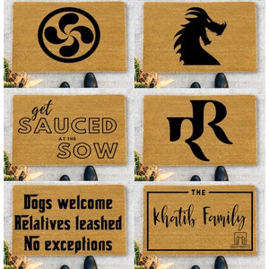 Custom Doormat,  Personalized Doormat, Housewarming Gift, Christmas Gift, Wedding Gift, Welcome Doormat, Front Door Mat, New Home.