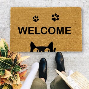 Cat Welcome door mat, Cat lover Door Mat, Doormat, I Hope You Like Cats, Funny Doormat - 33 afbeelding 3