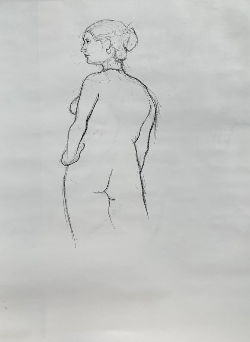 Charcoal Female Female Figure Drawing Etsy