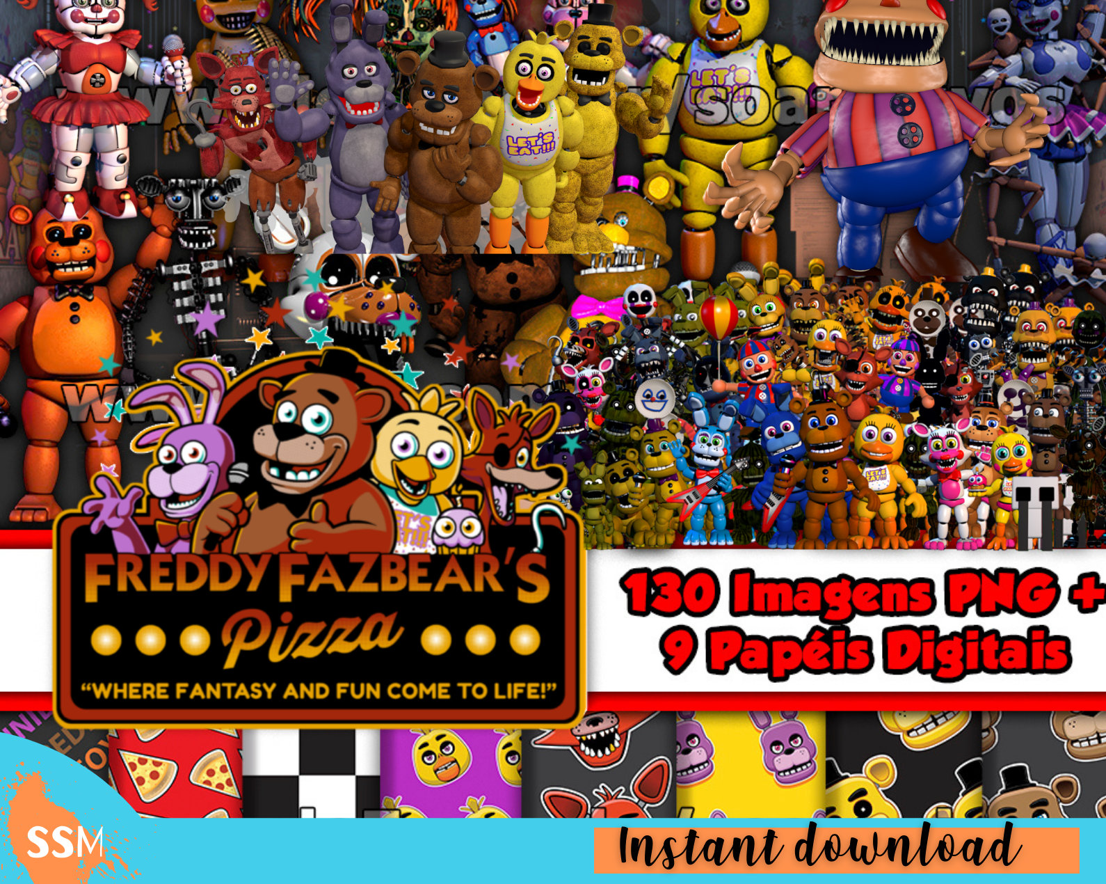 FNAF Five Nights at Freddy's Halloween 4 PNG (Instant Download) 