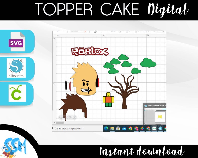 ROBLOX Cake Topper Cake Topper, Cake Topper, Interlaced Circle, Digital ...