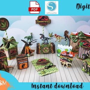jurassic park Scatole Bomboniere Personalizzate, Forniture per Feste Etichette Digitali, Torta Stampabile, Kit Festa, Decorazione Compleanno