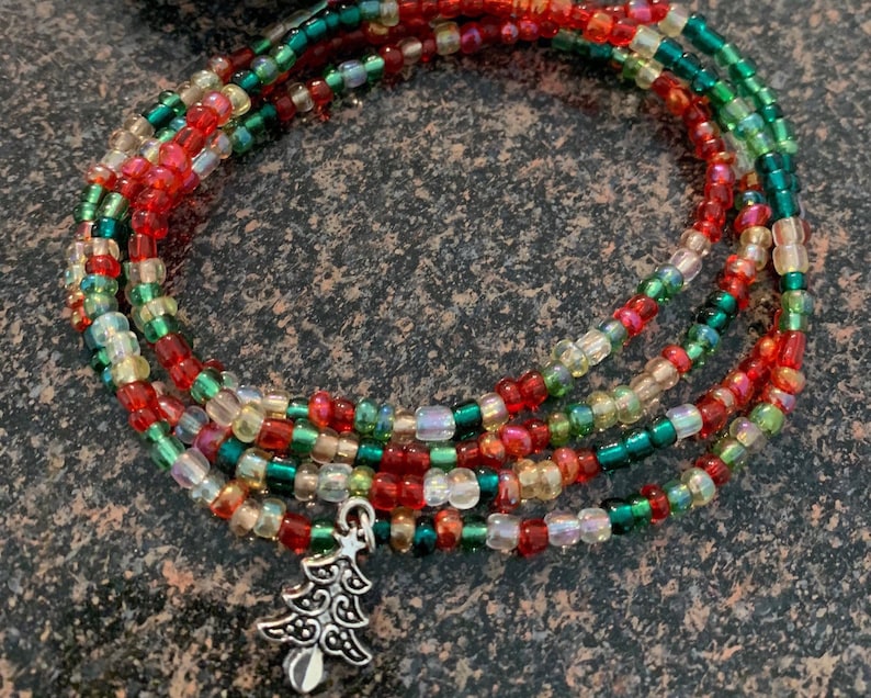 Christmas Waist Beads with Tree Charm African WaistBeads Gifts for Christmas