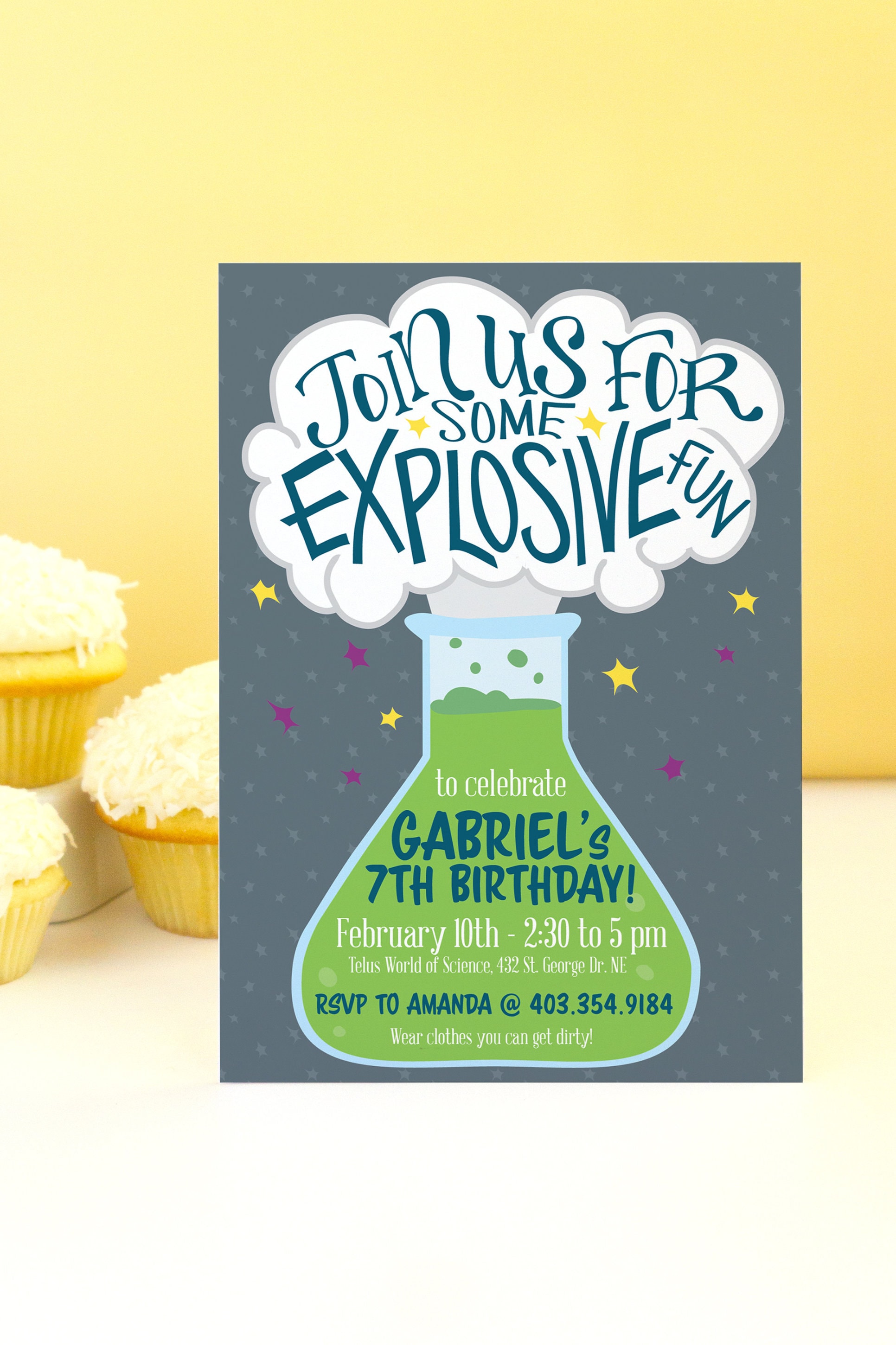 Editable Science Party Invitation Science Birthday Invitation Etsy