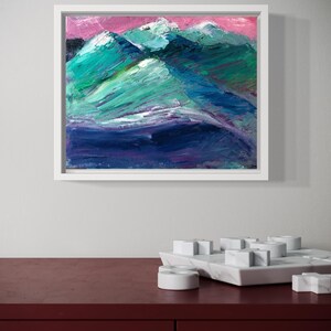 Original Oil Painting, "Mountain Series #5". Landscape Art, Mountain Art, Palette Knife Art, Series Art Home Decor Wall Decor