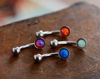 Eyebrow ring,Opal Eyebrow Jewelry,rook barbell, body piercing jewelry,rook earrings,