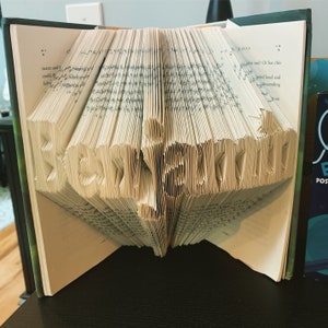 Custom Name Folded Book Sculpture