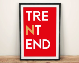 Nottingham Forest Print Trent End City Ground River Trent NFFC Nottingham Forest Gift Football Wall Print