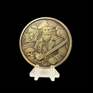 Moneta personalizzata a tema pirata, pezzo unico che non puoi acquistare da nessun&#39;altra parte, moneta in ottone da 40 mm