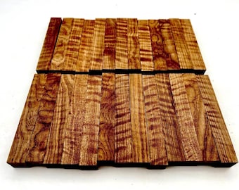 Grezzi per tornitura di penne in legno di Pyinma riccio (legno satinato asiatico) (al pezzo) - Bellissimi!!!
