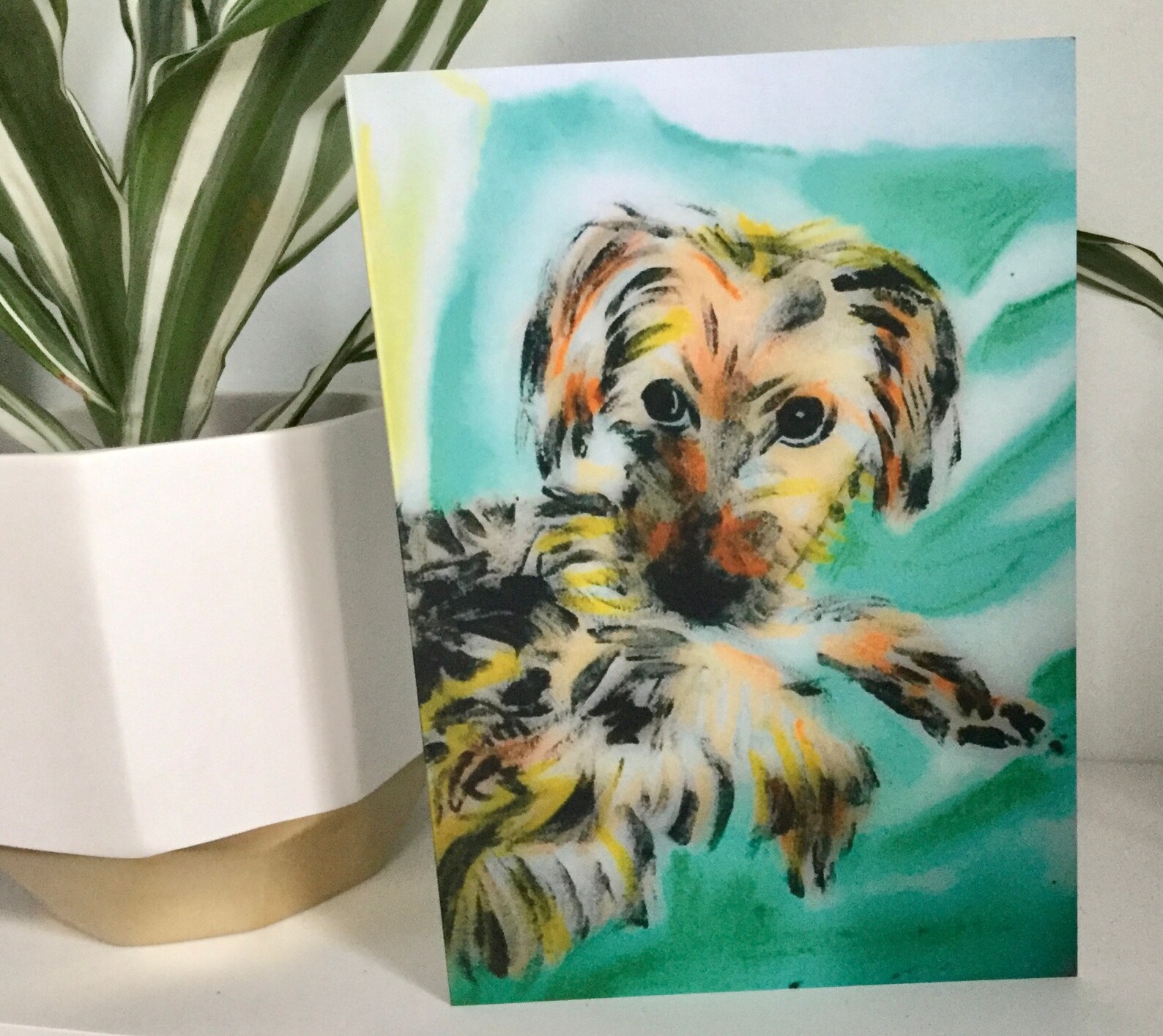 Malerische Pooch Pet Karte Terrier Hund Porträt helle | Etsy