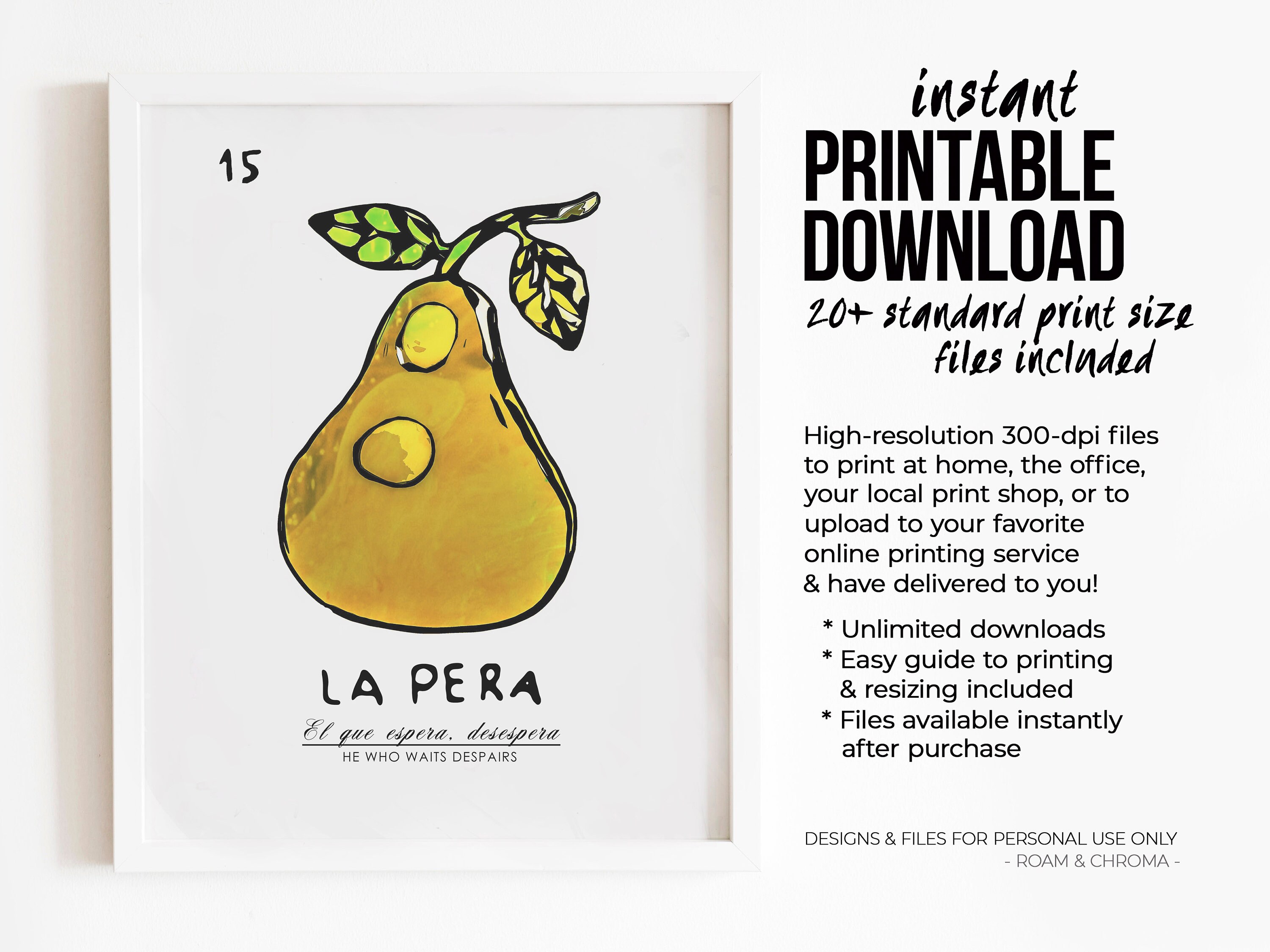 Mexican Print, PRINTABLE ART, Hand Print, Mexico Decor, La Loteria ...