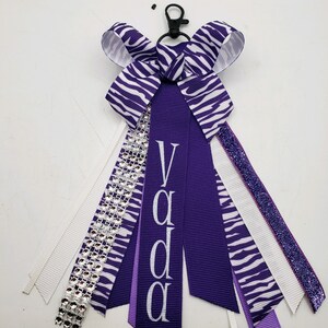 Cheer Bag Tag Custom Ribbon Keychain Clip On Personalized Zipper Pull Backpack Sports Football Basketball Softball Volleyball Name Soccer