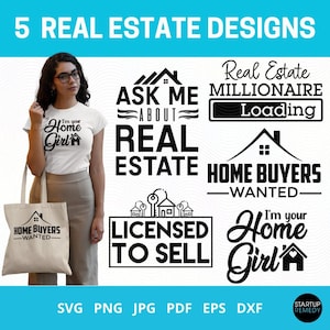 Real Estate SVG Bundle, Cricut SVG Files, Real Estate Template, Realtor Instant Digital Download DIY Svg for Shirts, Mugs, Wall Art and more