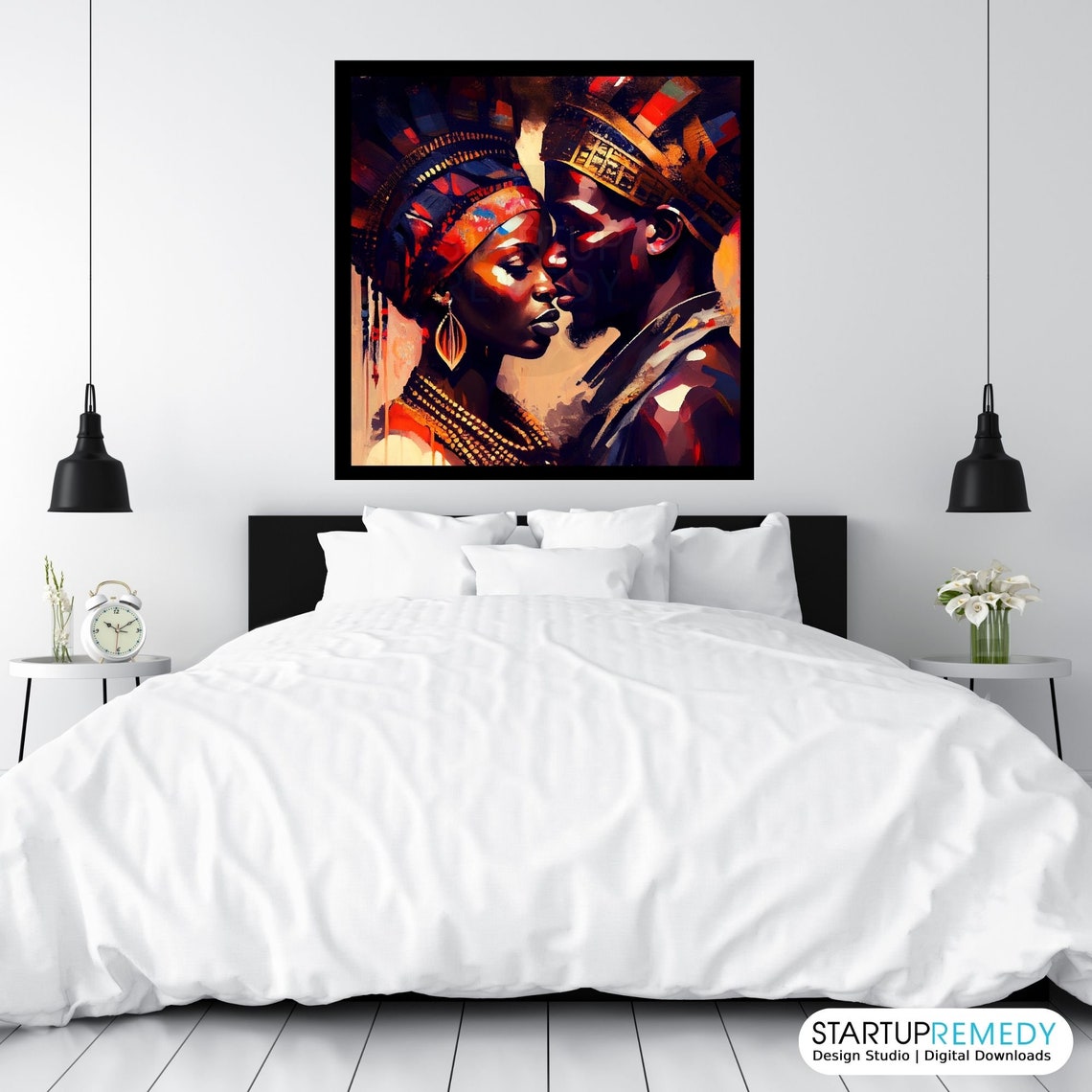 Black Couple Wall Art African Wall Art AI Black Art Black Etsy