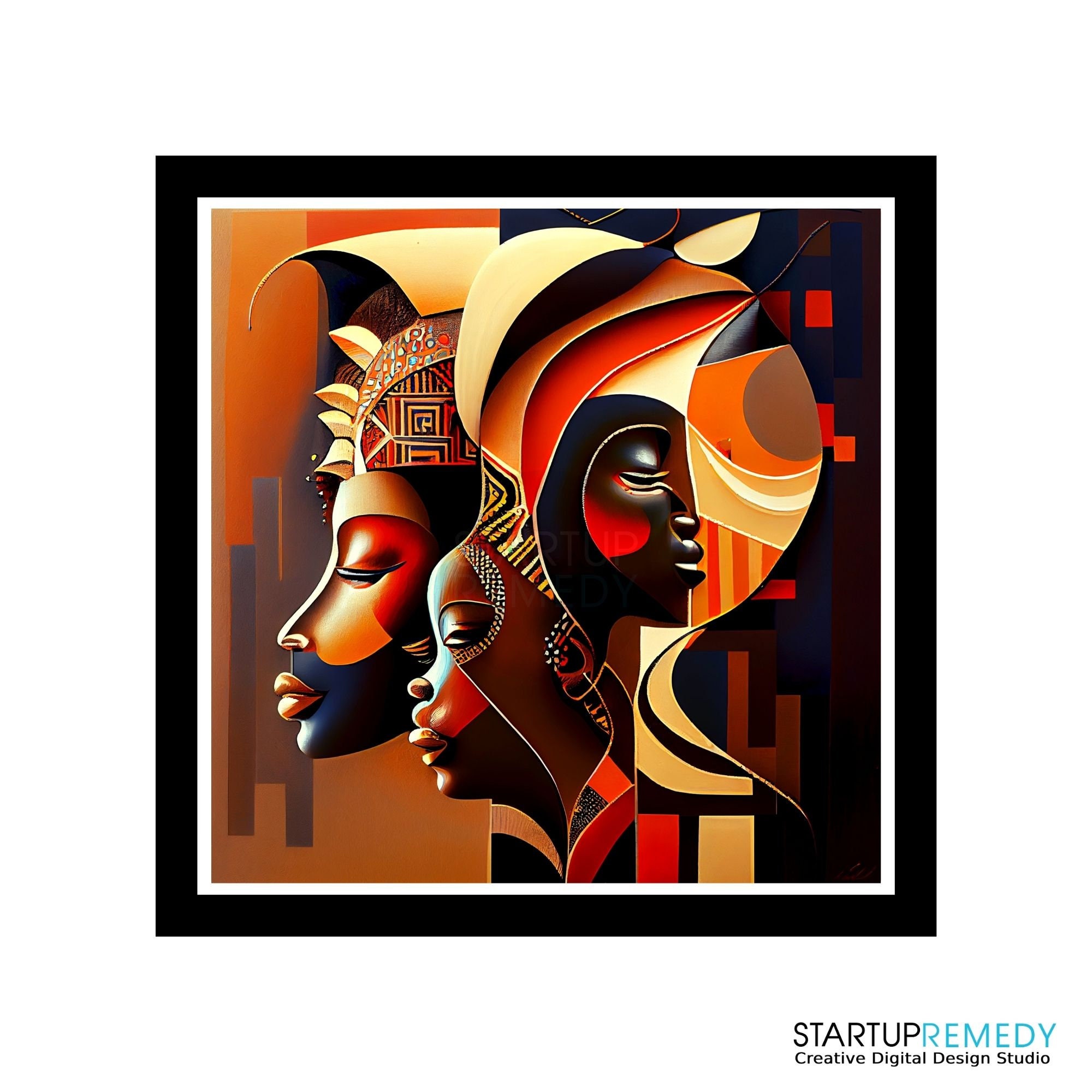 African Art, Black Art, East African Wall Art, Abstract Black Art