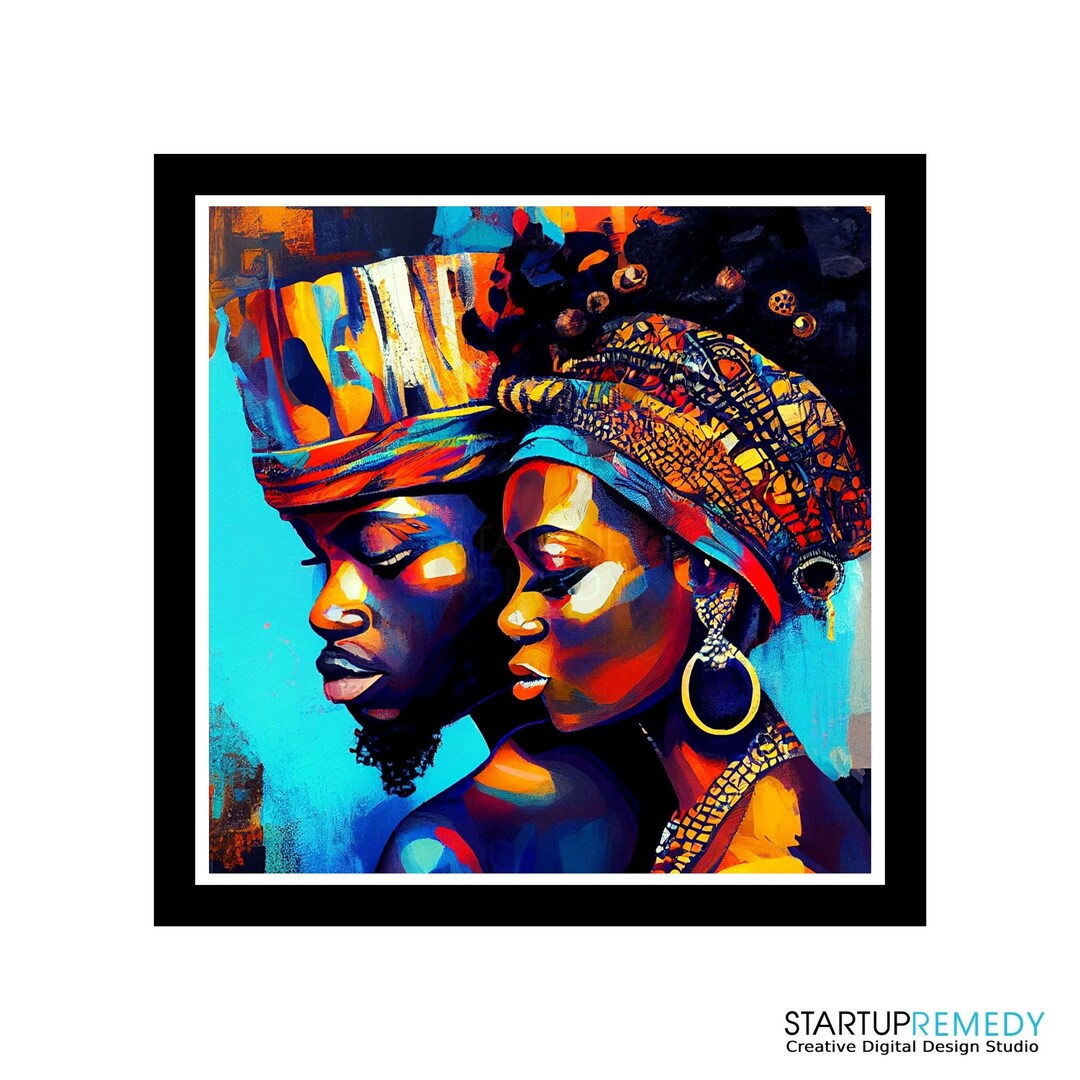 Black Couple Wall Art African Wall Art AI Black Art Black Etsy